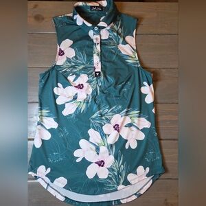 Bad Birdie Sleeveless Golf Polo Floral Performance Top Women’s